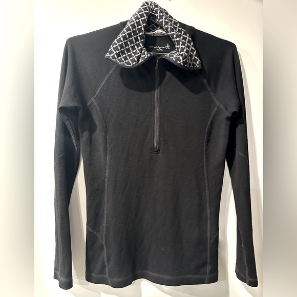 Smartwool Tops - Smartwool Merino Half Zip Pullover Long Sleeve Base Layer BLACK women’s M